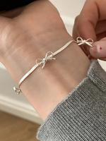 Bowknot Design Bracelet, Fashionable Snake Chain Bracelet for Women & Girls, Trendy All-match & Exquisite Jewelry for Birthda...