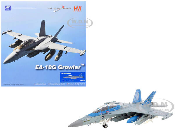 Boeing EA-18G Growler Aircraft 168256, VAQ-139 Cougars (2025) United States Navy Air Power Series 1/72 Diecast Model by H...