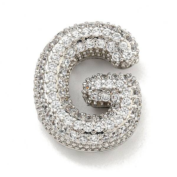 Platinum Plated Brass Micro Pave Cubic Zirconia Pendants