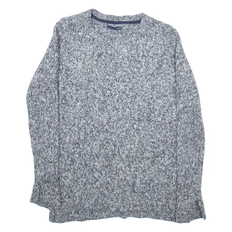 TOMMY HILFIGER Womens Jumper Grey Chunky Knit S