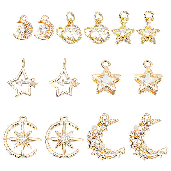 Alloy & Brass Cubic Zirconia Charms