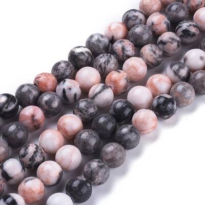 Natural Pink Zebra Jasper Beads Strands