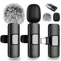 Professional Wireless Lavalier Microphone, USB Rechargeable Wireless Microphone, Plug-Play Lapel Mic for Video Recording, Tea...