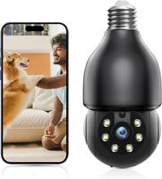 Black Light Bulb Camera，2.4/5G WIFI camera 3MP Dual-band WiFi PTZ Pan Tilt Control Human Detection Alarm Automatic Lens win...