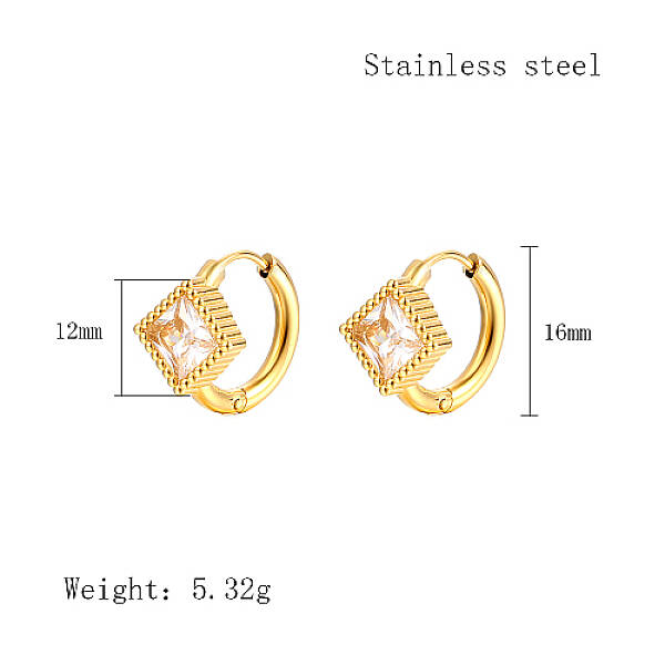 Cubic Zirconia Hoop Earrings