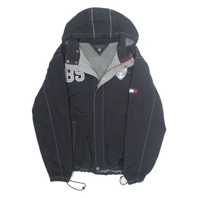 TOMMY HILFIGER Mens Rain Jacket Black Hooded XL