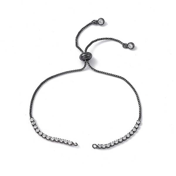 Brass Rhinestone Tennis Slider Bracelet Makings