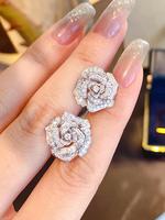 Elegant Rose Design Stud Earrings, Fashionable Jewelry for Women for Party, Daily Clothing Decor, Trendy All-match & Exquisit...