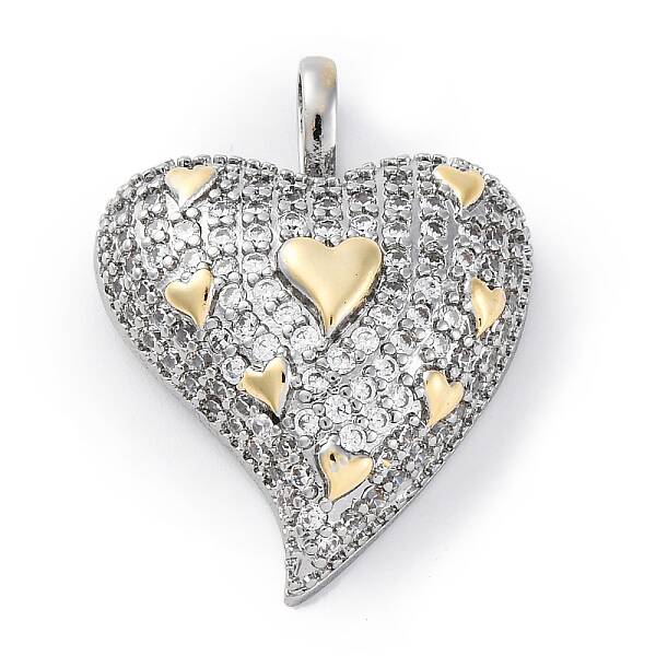Brass Micro Pave Cubic Zirconia Pendants