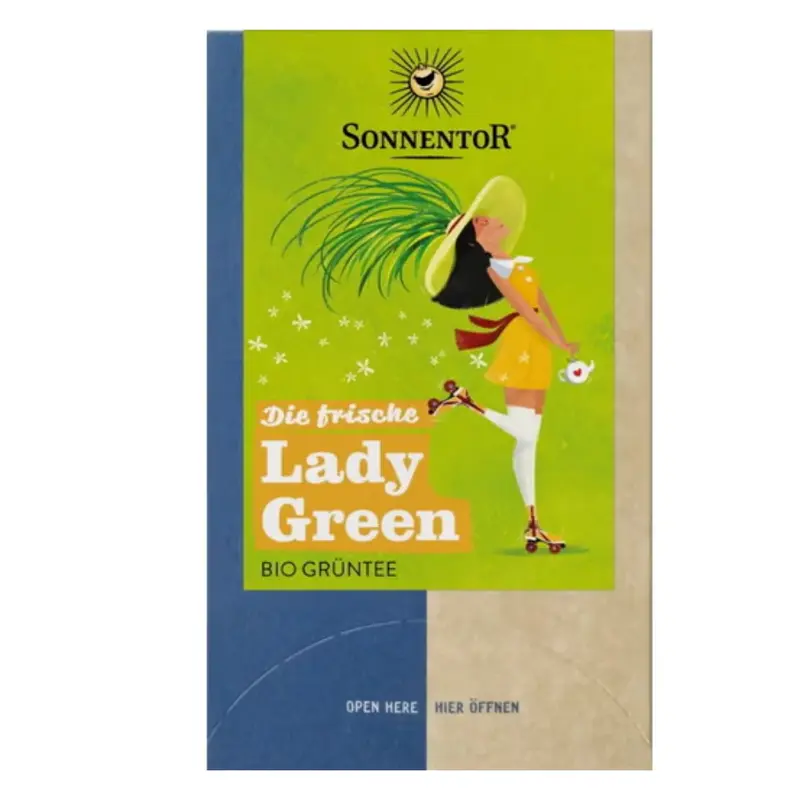 Sonnentor Organic Green Tea - Lady Green - The Refreshing, 18 double-chamber sachets (21.60 g)