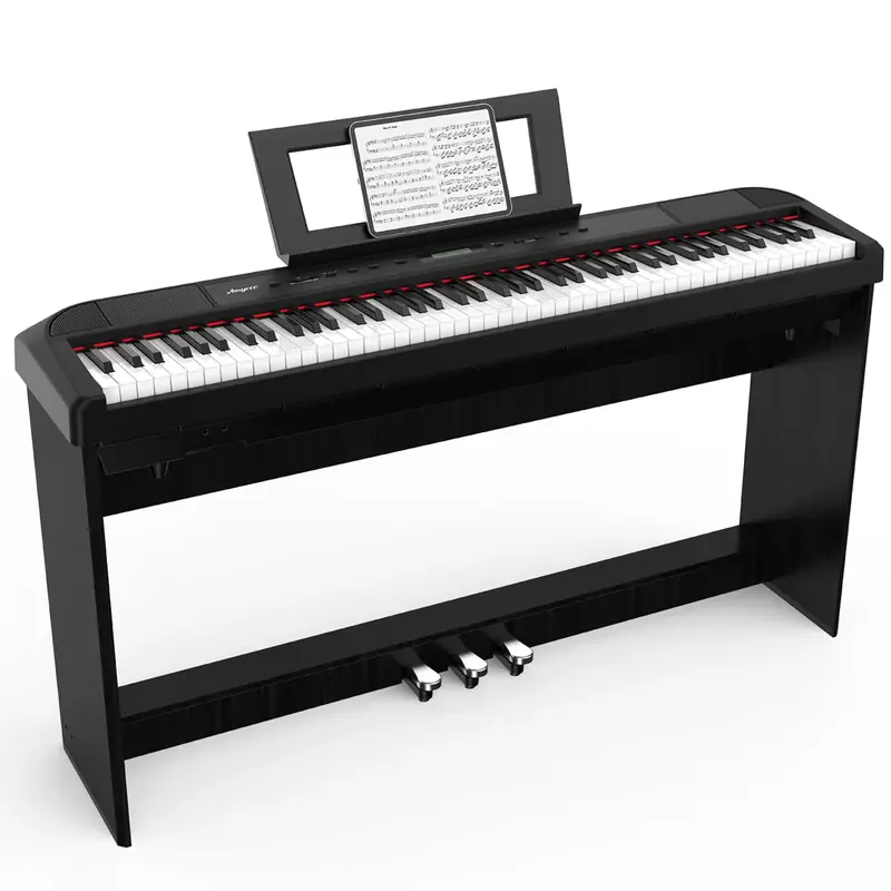 Garvee Beginner Digital Piano 88 Key Full Size Weighted Keyboard, Portable Electric Piano,Home Digital Pianos with Sustain Pe...