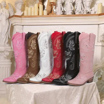 ăNew Colors arriveăPasuvo Cowboy Boots for Women - Sparkly Rhinestone Western Boots with Classic Embroidery, Pointed Toe...