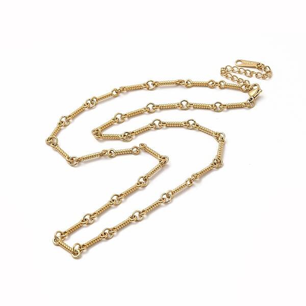 Ion Plating(IP) 304 Stainless Steel Twist Bar Link Chain Necklace for Women
