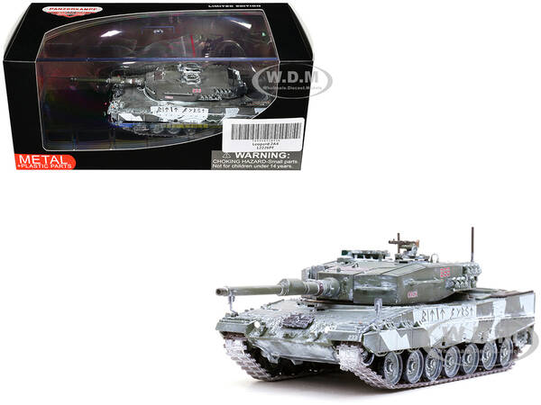 Leopard 2A4 Main Battle Tank with Snorkel Winter Camouflage Norwegian Army Armor Premium Series 1/72 Diecast Model by Panzerk...
