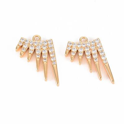 Brass Micro Pave Clear Cubic Zirconia Pendants