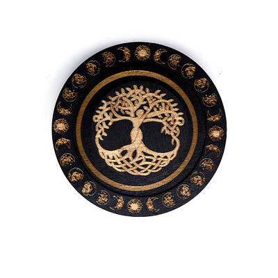 Flat Round Wood Bracelet Display Trays