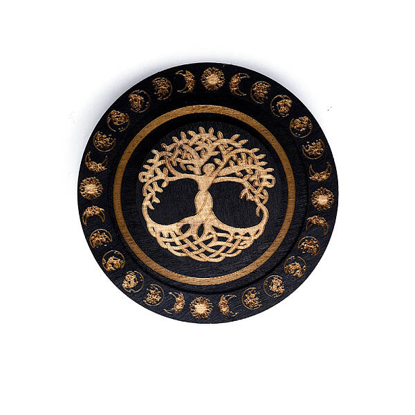 Flat Round Wood Bracelet Display Trays