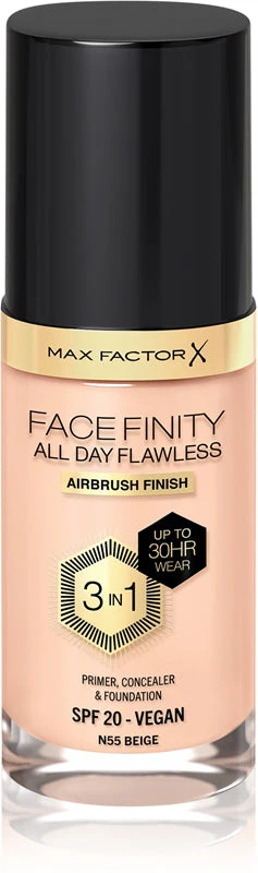 Max factor All Day Flawless Facefinity 3 in 1 - Long-lasting Makeup 30 ml 55 Beige