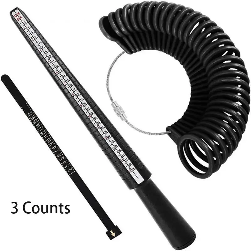 Ring Sizer Measuring Tool Set, Plastic Ring Gauges with Finger Sizer Mandrel, Ring Gauge Finger Sizing Tools for Jewelry Maki...