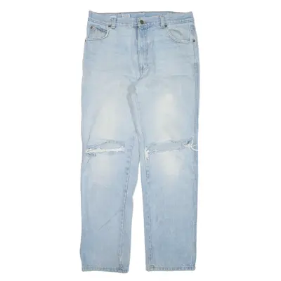 CALVIN KLEIN Distressed Jeans Blue Denim Regular Bootcut Mens W32 L29
