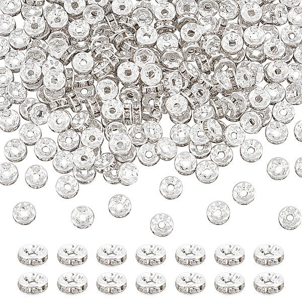 500Pcs Iron Rhinestone Spacer Beads
