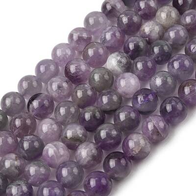 Round Natural Amethyst Beads Strands