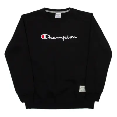 CHAMPION Boys Sweatshirt Black Crew Neck L
