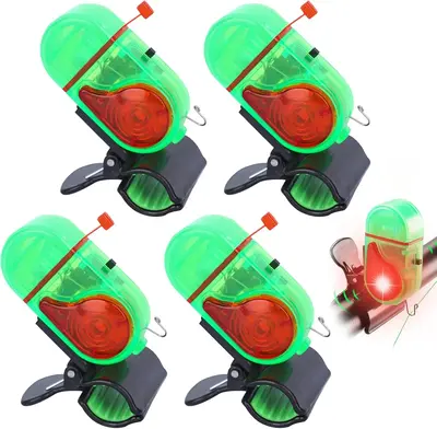 4 PCS Fishing Bite Alarm with LED Light, 2025 New Sensitive Smart Electronic Fishing Bells for Rods, Fish Bite Alarm Sound Al...