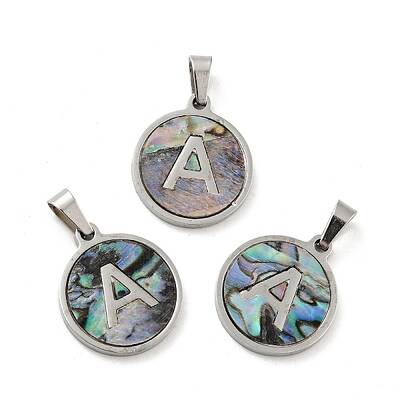 304 Stainless Steel with Paua Shell Pendants
