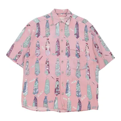Seaden Sticker Patterned Shirt - Medium Pink Cotton
