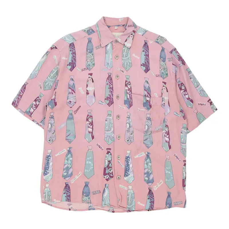 Seaden Sticker Patterned Shirt - Medium Pink Cotton