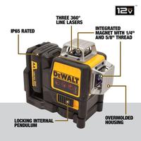 DEWALT 12V MAX Green Line 360° Laser Level | Self-Leveling Laser Tool | Professional for Construction & Tile Alignment (Incl...