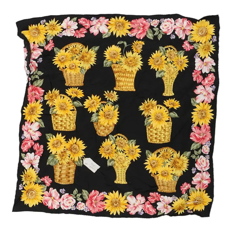Unbranded Floral Scarf - No Size Black Polyester
