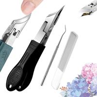 Eagle Beak Beveled Nail Clippers,Wide Jaw Opening Anti-Splash Slanted Nail Clipper,Edge Nail Clippers 3-Piece Set,Long Handle...