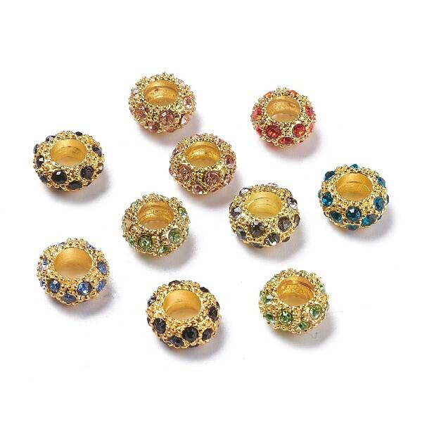 Alloy Rhinestone European Beads