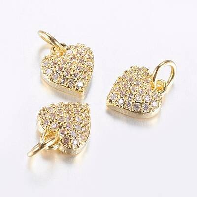 Long-Lasting Plated Brass Micro Pave Cubic Zirconia Charms
