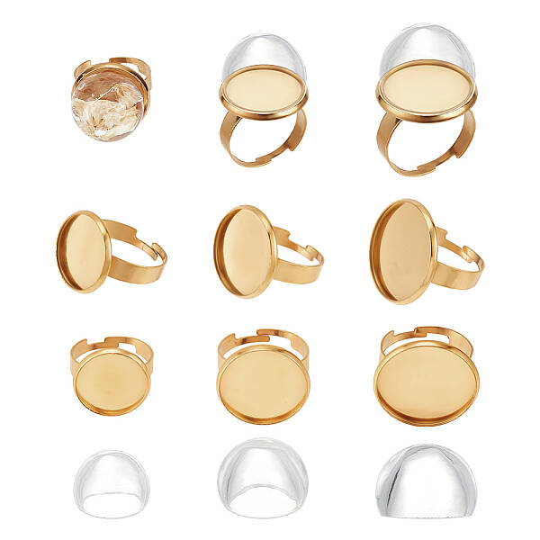 DIY Blank Dome Half Round Ring Making Kit