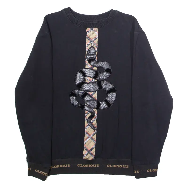 GLORIOUS GANGSTA Mens Sweatshirt Black Crew Neck L