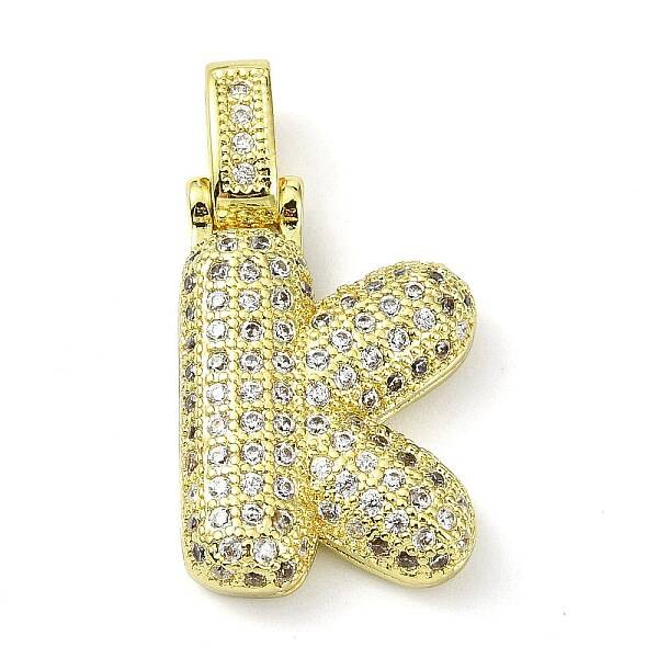 Brass Micro Pave Clear Cubic Zirconia Pendants