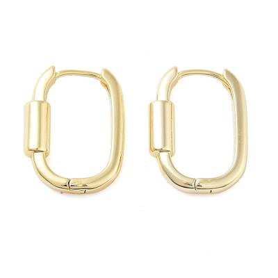 Brass Oval Hoop Earrings for Women