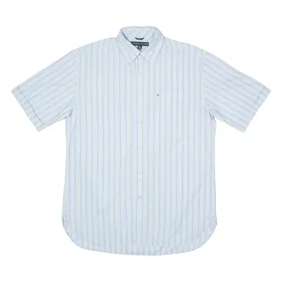 TOMMY HILFIGER Mens Shirt Blue 90s Striped S