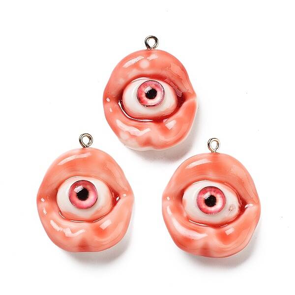 Eyeball Theme Opaque Resin Enamel Pendants