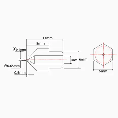 Nozzle Kit 5PCS MK8 Brass Nozzles