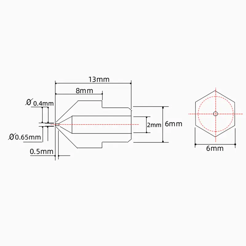 Nozzle Kit 5PCS MK8 Brass Nozzles