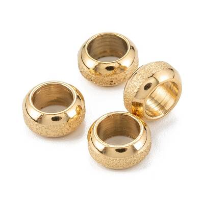 Ion Plating(IP) Frosted 201 Stainless Steel European Beads