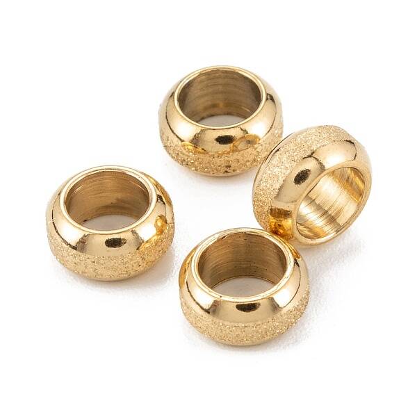 Ion Plating(IP) Frosted 201 Stainless Steel European Beads
