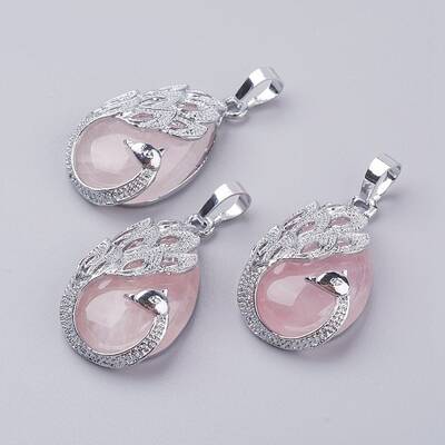 Natural Rose Quartz Pendants