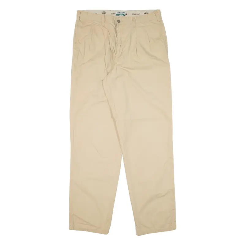 DOCKERS Mens Trousers Beige Regular Straight W36 L34