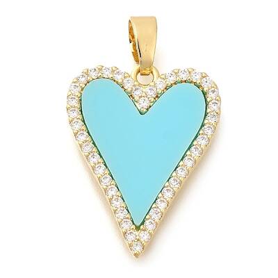 Brass Micro Pave Cubic Zirconia with Acrylic Pendants