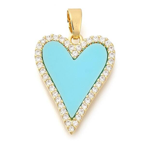 Brass Micro Pave Cubic Zirconia with Acrylic Pendants